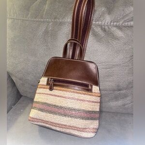 Crazy Horse by Liz‎ Claiborne Woven Back-Pac Faux Leather PURSE-SALE was $70